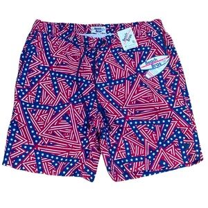NWT Beach Bros Brody American Flag swim trunks red white blue size XL